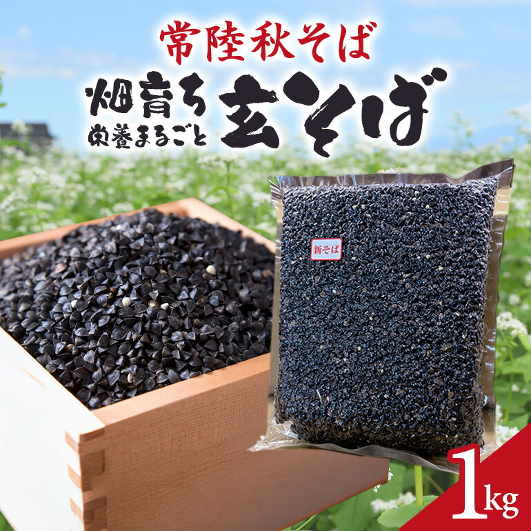 常陸秋そば 畑育ち 栄養まるごと 玄そば 1kg そば 蕎麦 ソバ ブランド 健康 美容 グルテンフリー スーパーフード ギフト 茨城県産 国産 84-A