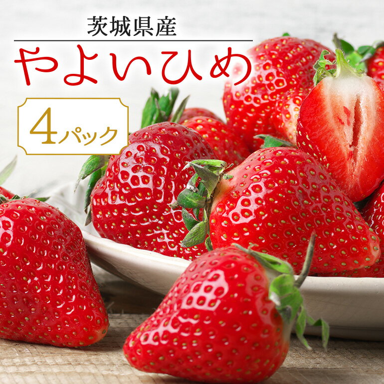 [数量限定・期間限定] やよいひめ 4パック 約1kg いちご イチゴ 苺 フルーツ 果物 くだもの 国産 茨城県産 高糖度 甘い 濃厚 ジューシー スイーツ作り ケーキ作り お菓子作り 17-T