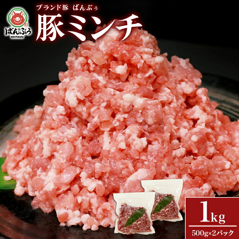 【ふるさと納税】ブランド豚「ばんぶぅ」小分け ミンチ 1kg（500g×2パック） 冷凍便 1キロ 大容量 たっぷり 豚肉 豚ミンチ 豚ひき肉 豚挽き肉 豚挽肉 キーマカレー ぶた肉 ブタ肉 国産 茨城県産 ギフト プレゼント お祝い ご褒美 42－AQ