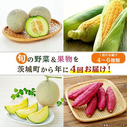 野菜 フルーツ 定期便 4回 お楽しみ 野菜ボックス 162 定期便 果物 フルーツ 野菜 茨城町 旬 年に4回 お届け お楽しみ メロン サツマイモ とうもろこし 等