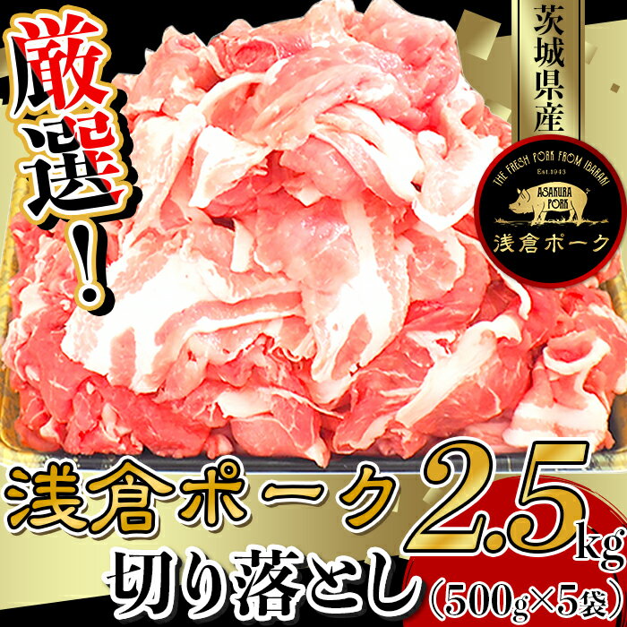 14位! 口コミ数「0件」評価「0」豚肉 切り落とし 小分け 冷凍 真空 パック 国産 茨城県産 244厳選！茨城県産浅倉ポーク切り落とし2.5kg（500g×5袋・真空パック･･･ 