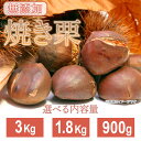 【ふるさと納税】栗 くり 焼き栗 無添加 内容量が選べる 900g 1.8kg 3kg 茨城県産 国産 小分け 低温熟成 数量限定 茨城県産焼き栗【ウエノファーム】