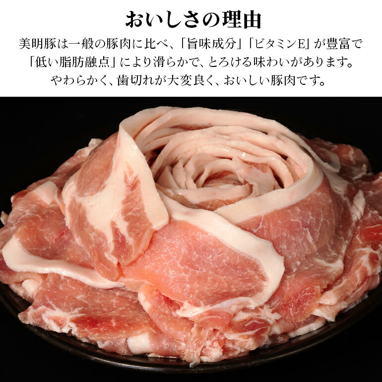 【ふるさと納税】549 豚肉 ロース 薄切り 1.1kg 茨城県 ブランド豚 美明豚 SPF豚 肉質 柔らか ジューシー 甘み【茨城県共通返礼品/行方市】 f083020-ibaraki-10000452 茨城県茨城町 サンプル画像3