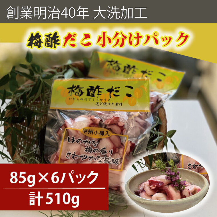 19位! 口コミ数「0件」評価「0」創業明治40年 大洗加工 梅酢だこ 小分け 85g×6パック 茨城県 大洗 たこ 酢蛸 酢 ダコ