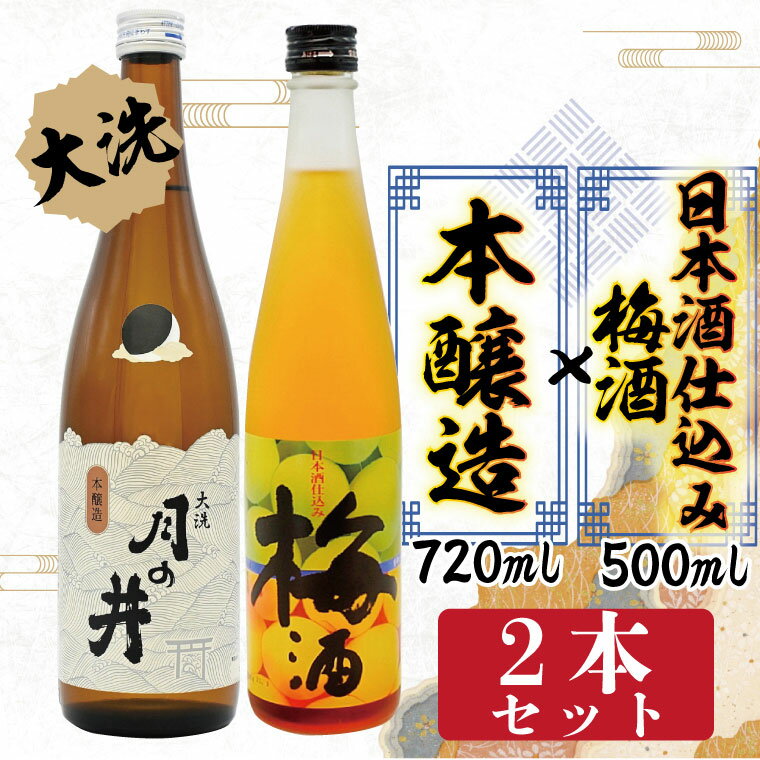 日本酒 仕込み 梅酒 500ml 本醸造 720ml 2本 セット 月の井 大洗 地酒 国産梅 茨城