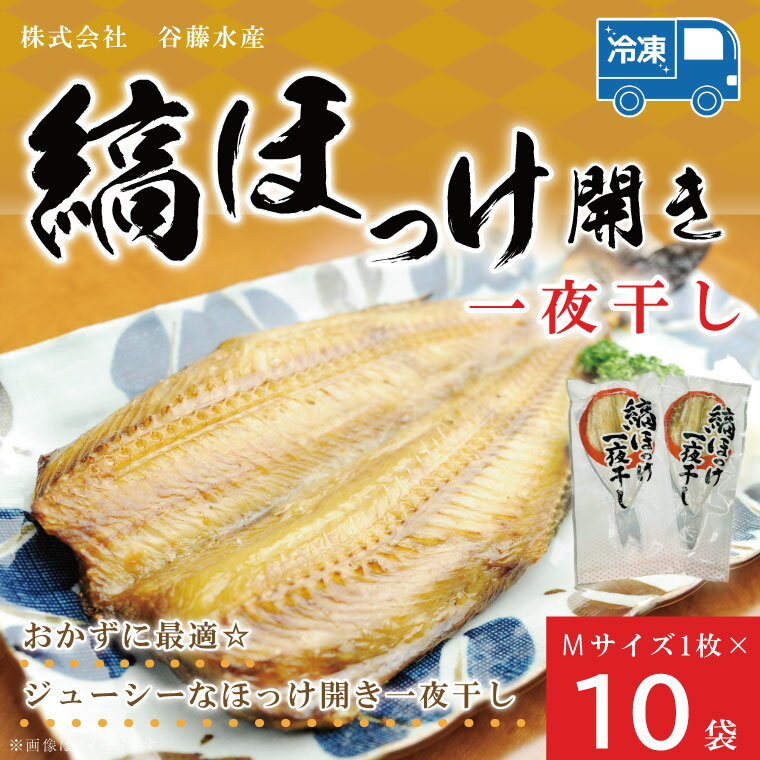 【ふるさと納税】縞ほっけ 開き 一夜干し 真空パック Mサイズ 1枚 × 10袋 縞 ほっけ ホッケ 法華 開き 干物 加熱用 おかず 大洗 魚 魚介