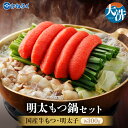 【ふるさと納税】明太 もつ鍋 3〜4人前 かねふく 明太子 築地 ふく竹 めんたいパーク 限定 鍋セット お手軽