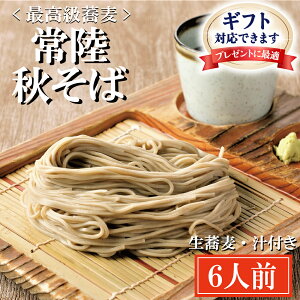 【ふるさと納税】<ギフト熨斗対応> 常陸秋そば 手打ち 生蕎麦 6人前 国産 生 そば 蕎麦 ギフト 寿多庵