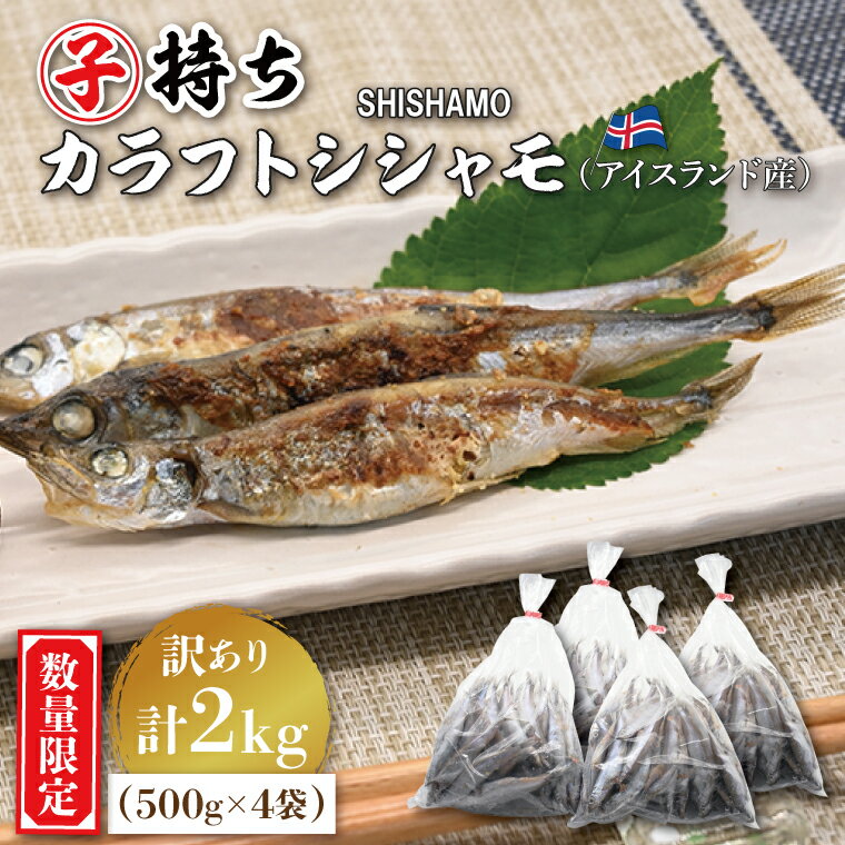 【ふるさと納税】 【数量限定！】 子持ち カラフトシシャモ 2kg (500g×4袋) 訳アリ シシャモ ししゃも カラフトししゃも 大洗 規格外 訳あり わけあり 傷 ヤマイシ アイスランド産