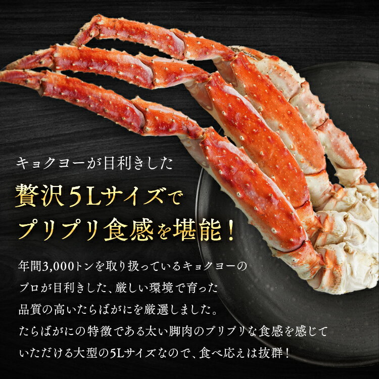 【ふるさと納税】タラバ 脚 ボイル NET重量 800g 5L シュリンク 数量限定 キョクヨー たらばがに タラバガニ たらば蟹 カニ 蟹 肩 足 魚介 海鮮 極洋カニ鍋 焼きガニ