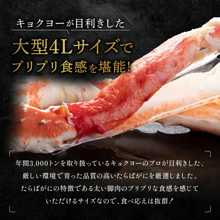 【ふるさと納税】タラバ 脚 ボイル NET重量 600g 4L シュリンク 数量限定 キョクヨー たらばがに タラバガニ たらば蟹 カニ 蟹 肩 足 魚介 海鮮 極洋カニ鍋 焼きガニ