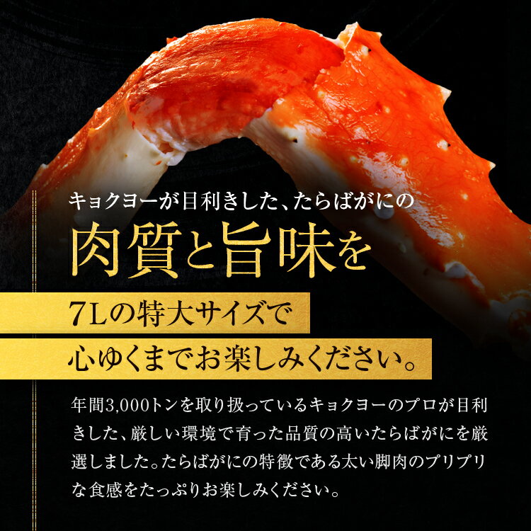 【ふるさと納税】タラバ 脚 ボイル NET重量 1.1kg 7L シュリンク 数量限定 キョクヨー たらばがに タラバガニ たらば蟹 カニ 蟹 肩 足 魚介 海鮮 極洋カニ鍋 焼きガニ
