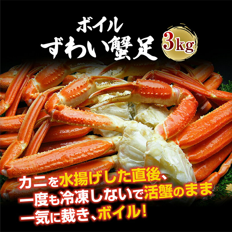 【ふるさと納税】ボイル 本ズワイガニ足 3kg！ カジマ×ますよね！ ズワイガニ ズワイ蟹 ずわい かに かに足 蟹足 足 かに脚 蟹脚 脚 かに鍋 蟹鍋 かにしゃぶ 蟹しゃぶ