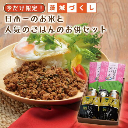 期間限定 茨城づくし 日本一のお米と人気のごはんのお供セット 米 おこめ 惣菜 おかず レトルト 国産 茨城 ガパオ エスニック 加工品 肉