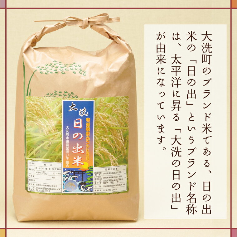 【ふるさと納税】先行予約 新米 令和8年産米 5kg すぐ発送 すぐ届く 低農薬米 大洗 日の出米 コシヒカリ 精米 令和8年産 特別栽培米 コメ こめ 送料無料 f083097-oarai-10001018 茨城県大洗町 サンプル画像2