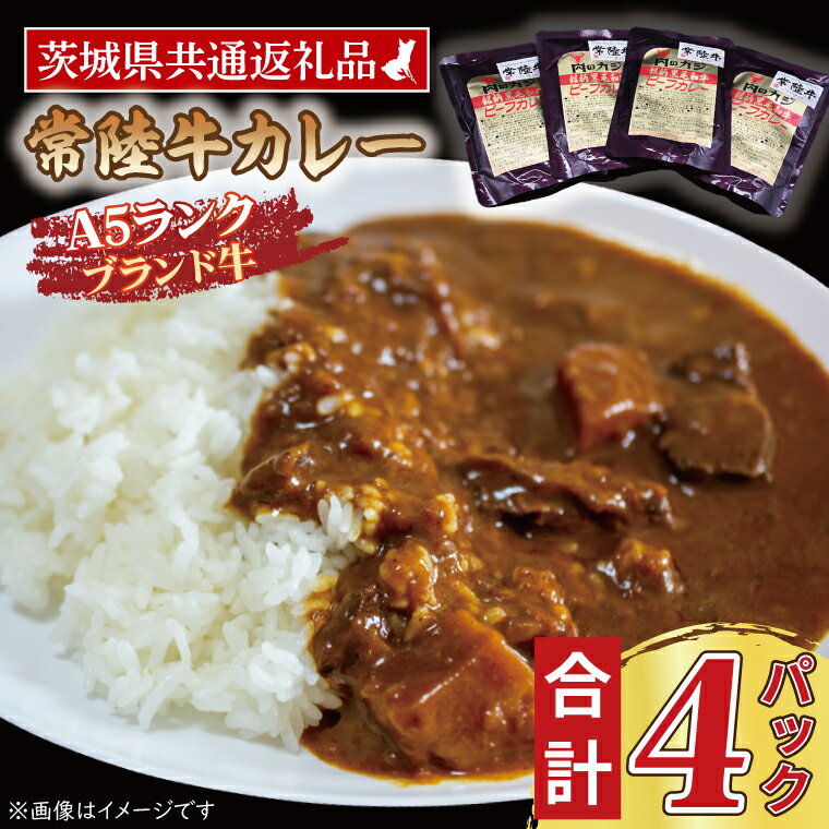 【ふるさと納税】常陸牛カレー 200g 4パック 茨城県共通返礼品 ブランド牛 茨城 国産 常陸牛 黒毛和牛 霜降り 牛肉 カレー レトルト レトルトパウチ レトルトカレー