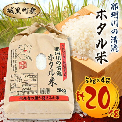 2位! 口コミ数「0件」評価「0」【令和5年産】城里町内・桂農産の【那珂川の清流ホタル米】20kg(5kg×4袋)【配送不可地域：離島】【1350252】