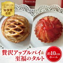 【ふるさと納税】りんご園で焼いた「贅沢アップルパイ」と「至福のアップルタルト」お手軽セット|フジタアップルオーチャード 茨城県 大子町 奥久慈 林檎 お菓子 焼...