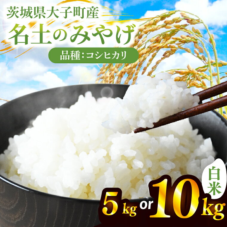 新米5kg10kg「名土のみやげ」コシヒカリ（白米）5kg10kg令和8年産【9月中旬より順次出荷】｜茨城県 大子町 奥久慈 米 精米 ご飯 数量限定(DB001)