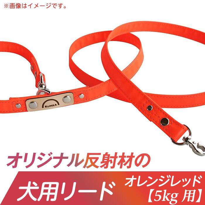 ペット 犬 愛犬 保護 安心 安全 48-06オリジナル反射材の犬用リード(オレンジレッド)[5kg用]