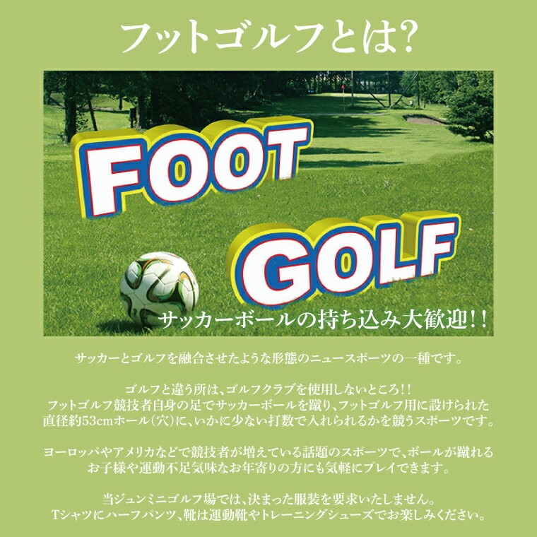 【ふるさと納税】フットゴルフ1日回り放題プレー券（1名分）ゴルフとサッカーの融合　家族で楽しめる（66-01）