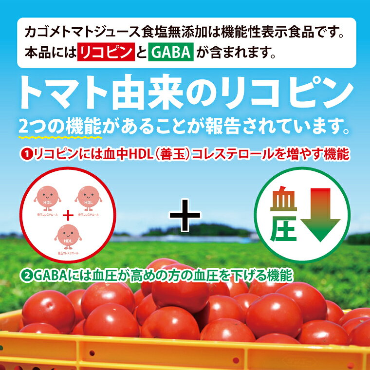【ふるさと納税】【選べる定期便回数】カゴメトマトジュース 食塩無添加 720ml×15個｜KAGOME とまと 野菜 リコピン GAVA 機能性表示食品（93-199）