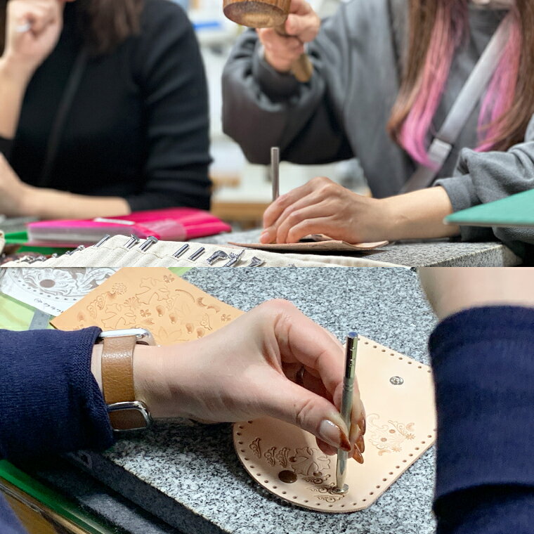 【ふるさと納税】商品券【レザークラフト体験 キーケース制作（一名様で1個）編】手作り 革小物 体験チケット ワークショップ ギフト プレゼント 初心者OK ハンドメイド（104-04） f084433-ami-10000738 茨城県阿見町 サンプル画像3
