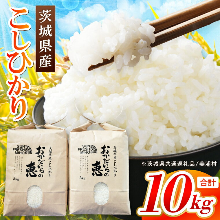 米 コシヒカリ 精米 10kg おかだいらの恵 5kg 2袋 こしひかり 令和7年産 2025年産 お米 単一原料米 単一米 減農薬 安心 安全 国産 コメ こめ 茨城県産 数量限定[茨城県共通返礼品/美浦村](105-01)