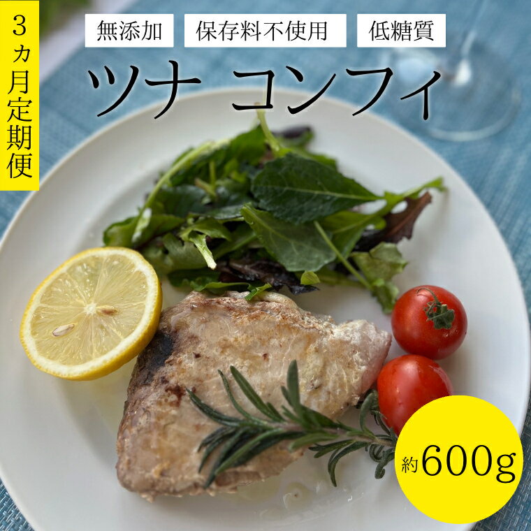 【ふるさと納税】【 3ヵ月 定期便 】 保存料不使用 低糖質 ツナ コンフィ 約600g サラダ ヘルシー マグロ オリーブオイル