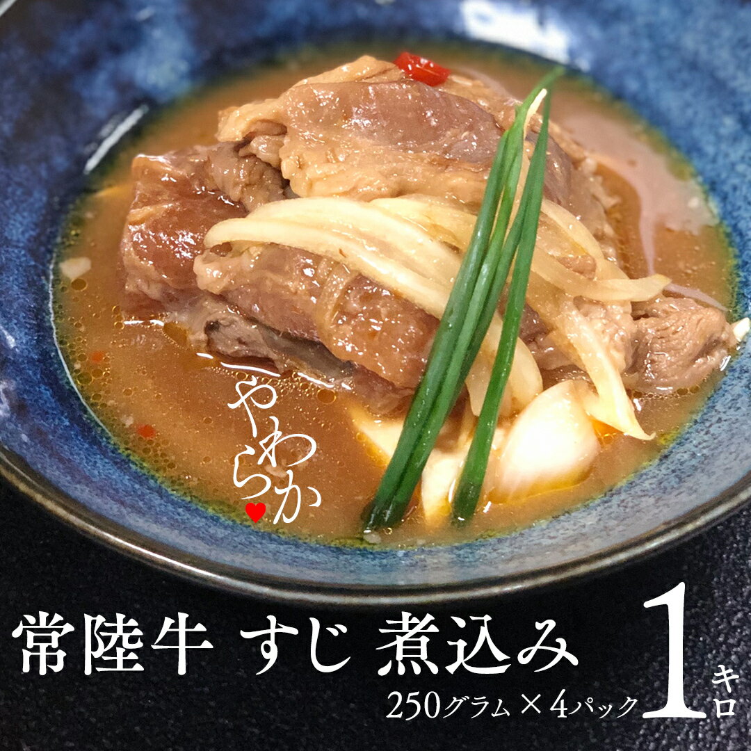  やわらか 常陸牛 すじ 煮込み 250g × 4パック (計 1000g ) 牛すじ 牛すじ煮込み 牛肉 和牛 ふるさと納税 10000円 おかず 惣菜