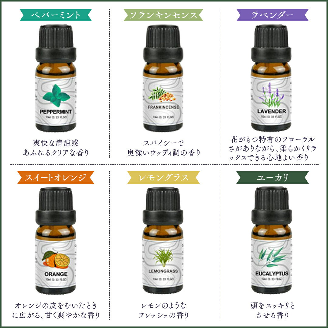 【ふるさと納税】 エッセンシャルオイル 天然100% 精油 10ml × 12本 (ペパーミント , フランキンセンス , ラベンダー , スイートオレンジ , レモングラス , ユーカリ , ローズ , ジャスミン , カモミール , サンダルウッド , ローズマリー , イランイラン ) アロマオイル