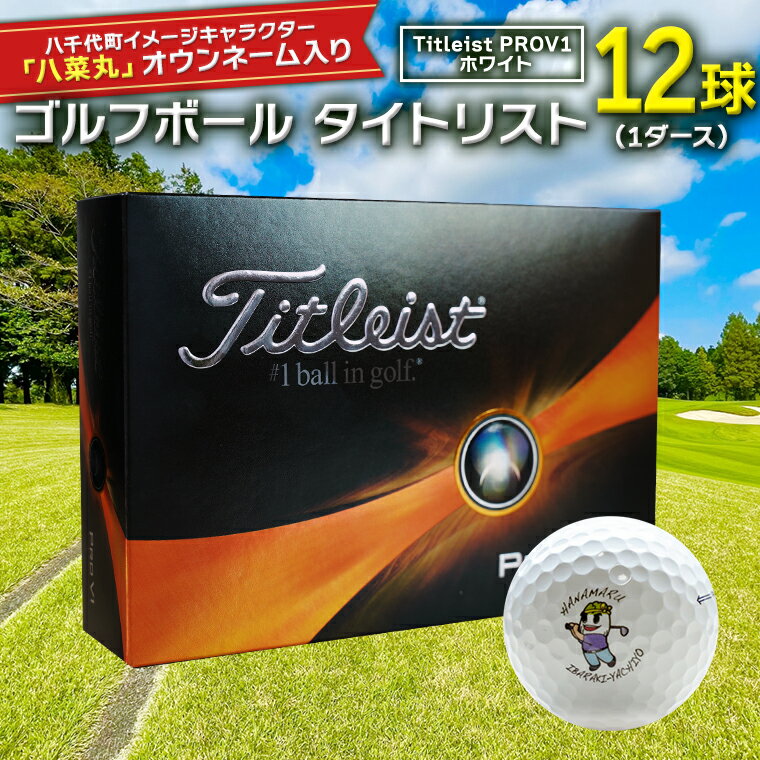 【ふるさと納税】＜ 2023年モデル ＞ ゴルフボール タイトリスト Titleist PROV1 ホワイト 1ダース（12球）【八千代町 オリジナル（八千代町 イメージ キャラクター 「八菜丸」 オウンネーム入り）】 プロV1 スポーツ ご当地 ゆるキャラ