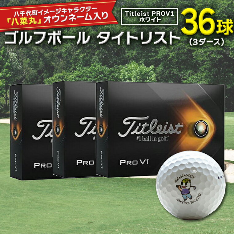 【ふるさと納税】ゴルフボール タイトリスト Titleist PROV1 ホワイト 3ダース（36球）【八千代町オリジナル（八千代町イメージキャラクター「八菜丸」オウンネーム入り）】 ゴルフボール タイトリスト Titleist PROV1 スポーツ ご当地 ゆるキャラ 八千代町