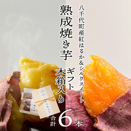 【 先行予約 2025年1月以降発送 】 oimo_tokyo 木箱入り 熟成 焼き芋 八千代町産 ( 紅はるか＆シルクスイート ) 6本セット ギフト 冷蔵 冷やし やきいも 食物繊維 さつまいも 美容 健康 スイーツ おやつ 小分け 茨城県産