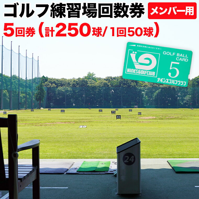 ゴルフ練習場回数券 5回券(250球) メンバー用 イベントやチケット ゴルフ場利用券 打ちっぱなし 回数券 アウトドア メンバー