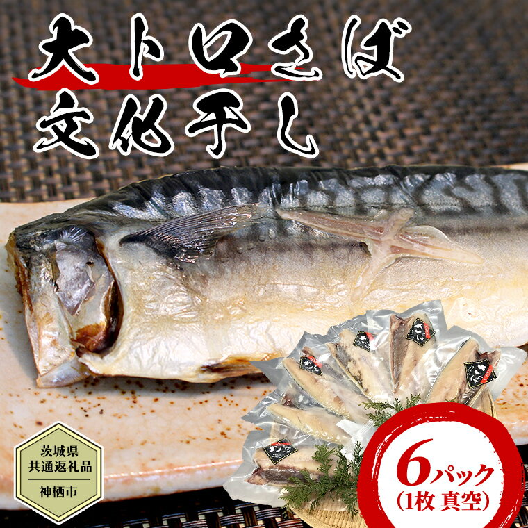 [茨城県共通返礼品/神栖市] 大トロ さば文化干し (1枚 真空 × 6パック ) さば サバ 干物 塩 文化干し 食欲の秋