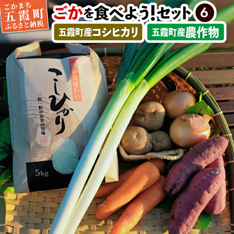 ごかを食べよう!セット6(精米5kg、農産物おまかせ4種類程度)