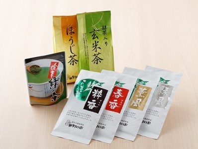 野口園 お茶のお楽しみセット[さしま茶・ほうじ茶・玄米茶・粉末茶]