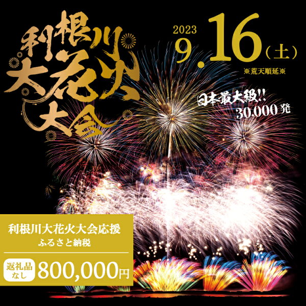 【ふるさと納税】【返礼品なし】利根川大花火大会応援ふるさと納税 (800000円分) 【茨城県境町】