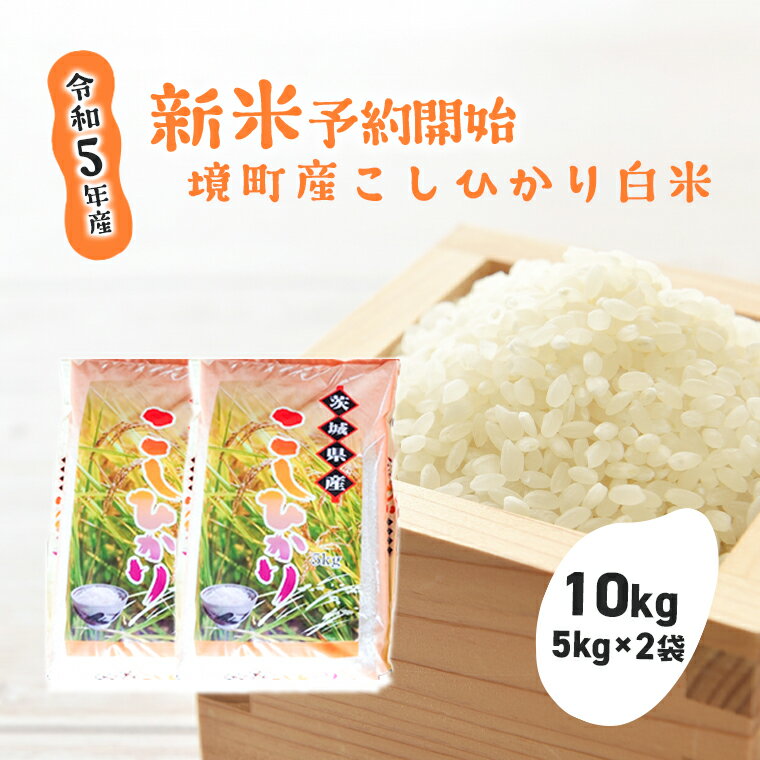 【ふるさと納税】【令和5年産】境町のこだわり「こしひかり」 白米10kg（5kg×2袋）| 米 2023年産 茨城県産