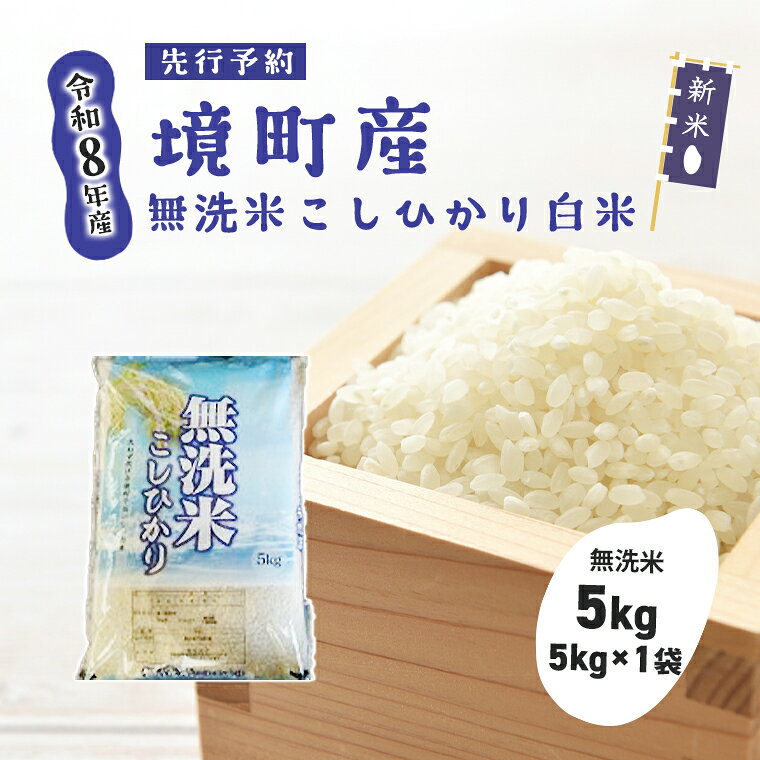 【令和8年産】米 無洗米 5kg コシヒカリ 5kg (5kg×1袋) ご飯 国産 茨城県 境町産 人気