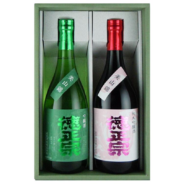 美山錦使用 日本酒 徳正宗吟醸&純米吟醸飲み比べセット(720ml×2本)|清酒 地酒 四合瓶 茨城県産