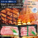 【ふるさと納税】【ステーキ焼肉セット】常陸牛ステーキ・ローズポーク焼肉用 選べる容量 (茨城県共通返礼品)