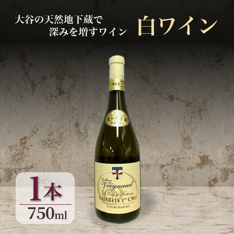 【ふるさと納税】大谷の天然地下蔵で深みを増すワイン 白ワイン 1本【 白ワイン お酒 ギフト 栃木県 宇都宮市 】※配送不可地域：離島
