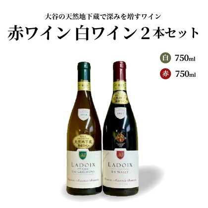 大谷の天然地下蔵で深みを増すワイン 赤ワイン白ワイン 2本セット【 赤ワイン 白ワイン 飲み比べ ギフト 栃木県 宇都宮市 】※配送不可地域：離島