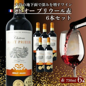 【ふるさと納税】大谷の天然地下蔵で深みを増すワイン ボルドー赤 Ch オー プリウール 6本セット | 赤ワイン お酒 ギフト 栃木県 宇都宮市 ※離島への配送不可