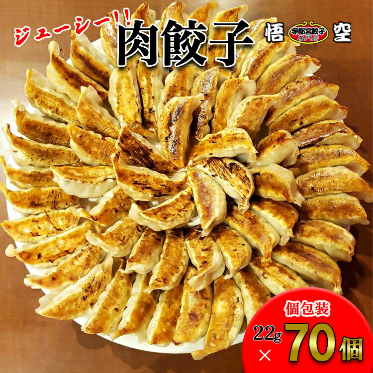 12位! 口コミ数「15件」評価「4.8」宇都宮餃子専門店 悟空 肉餃子 22g×70個入【餃子 冷凍 ぎょうざ ギョーザ 名物 惣菜 国産野菜 国産豚肉 おかず 弁当 晩ご飯 晩酌･･･ 