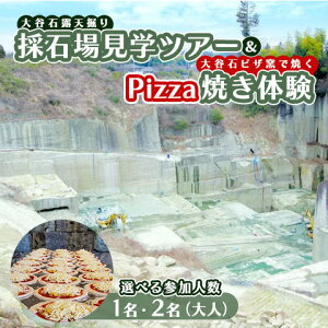 【ふるさと納税】【選べる参加人数】大谷石露天掘り採石場見学ツアー&大谷石ピザ窯で焼くPizza焼き体験 大人1名 または 2名 | 栃木県 宇都宮市 大谷石 カネホン採石場 チケット 観光 旅行 ツアー ※離島への配送不可