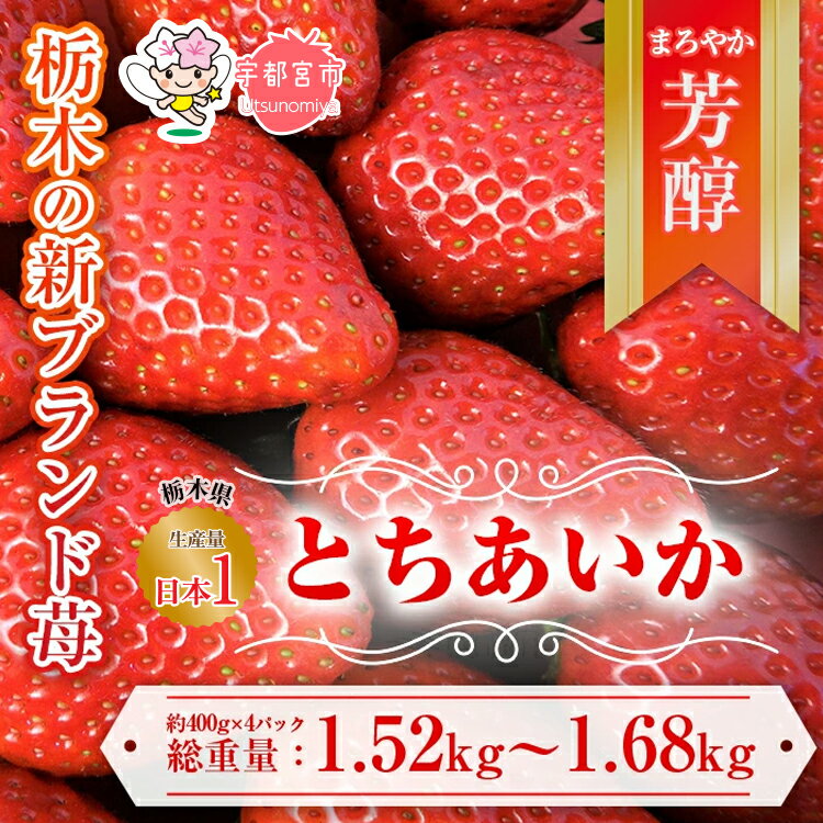 50位! 口コミ数「0件」評価「0」【先行予約】とちあいか 約380g～420g×4パック | いちご 栃木 とちあいか 甘い 糖度 旬 新鮮 フルーツ 果物 アレンジ スイー･･･ 