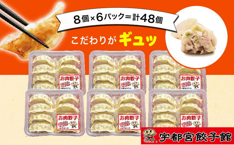 「宇都宮餃子館」の お肉餃子 8個入り×6パック(計48個)[ 餃子 冷凍 ぎょうざ 栃木県 宇都宮市 ]※配送不可地域:離島